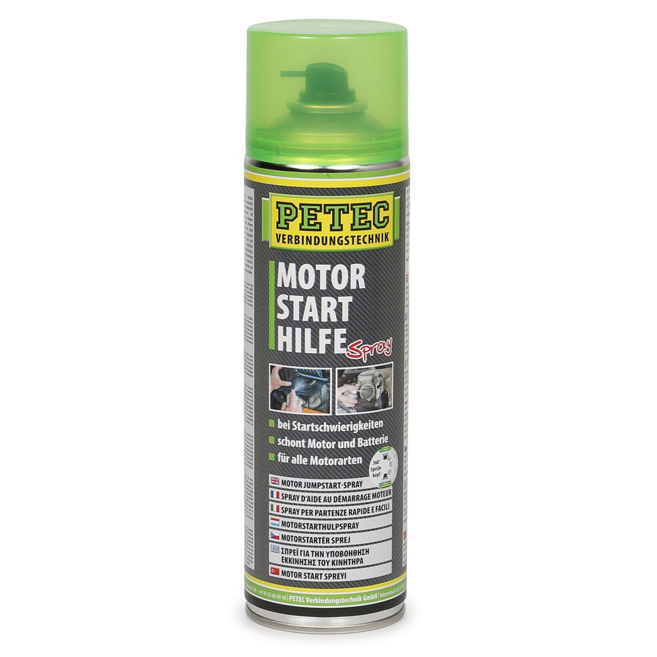 PETEC 70450 Motorstarthilfespray Starthilfespray Starthilfe Kaltstarthilfe 500ml