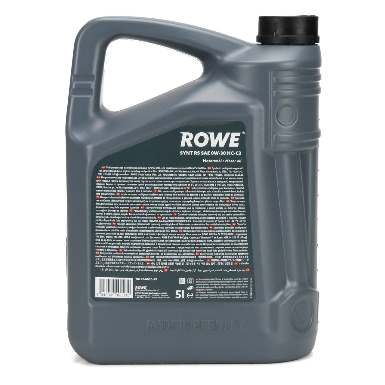 5L 5 Liter ROWE SYNT RS HC-C2 0W-30 Motoröl Öl ACEA C2 PSA B712312 Fiat 9.55535-DS1/GS1