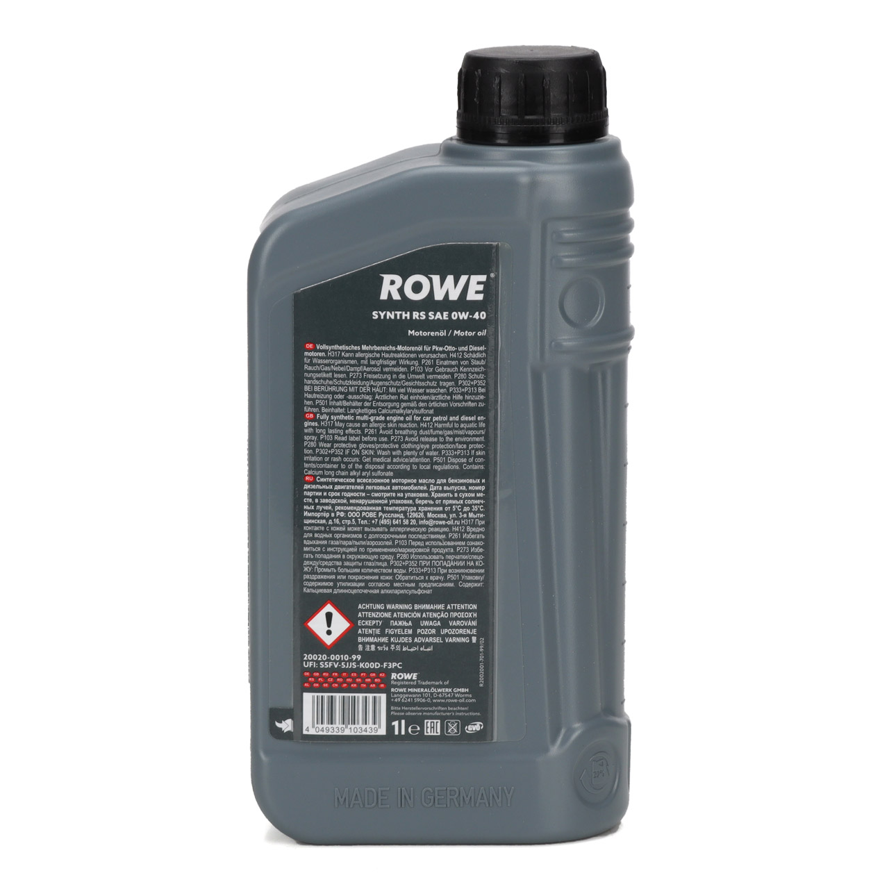 4L 4 Liter ROWE SYNTH RS 0W40 Motoröl Öl MB 229.5 Porsche A40 PSA B712296 VW 502/505.00