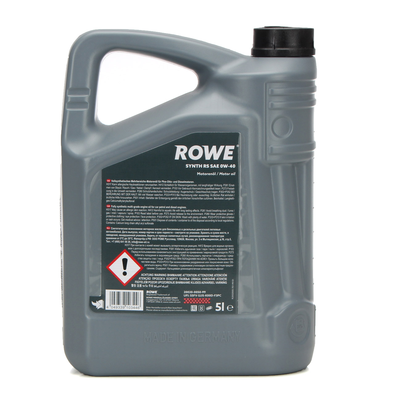 5L 5 Liter ROWE SYNTH RS 0W40 Motoröl Öl MB 229.5 Porsche A40 PSA B712296 VW 502/505.00