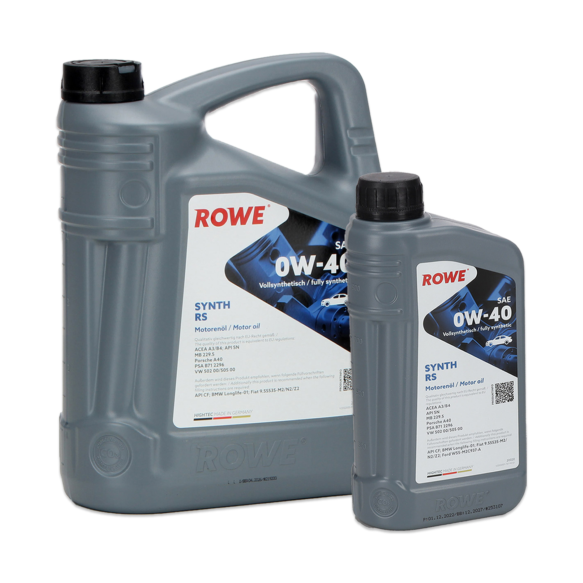 6L 6 Liter ROWE SYNTH RS 0W40 Motoröl Öl MB 229.5 Porsche A40 PSA B712296 VW 502/505.00