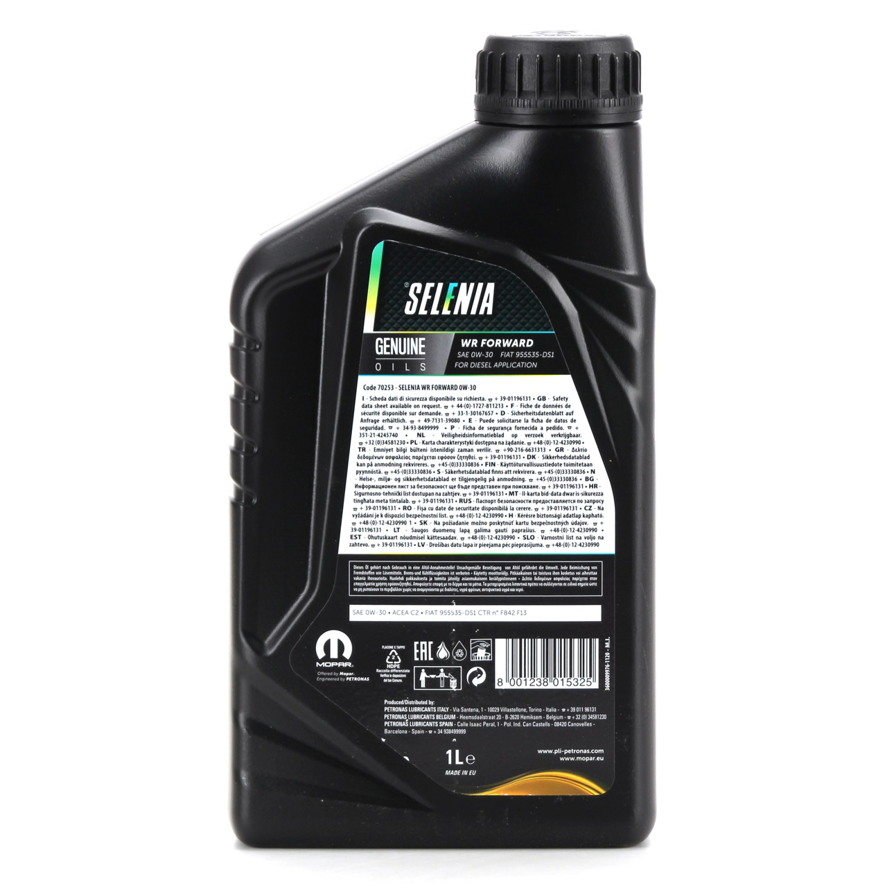 1L 1 Liter PETRONAS SELENIA Motoröl Öl WR FORWARD 0W30 MOPAR FIAT 9.55535-DS1