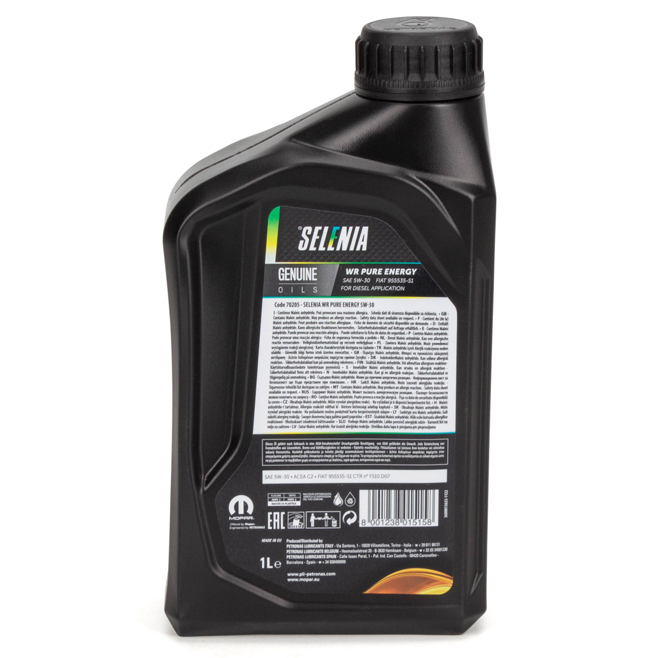 1L 1 Liter PETRONAS SELENIA WR PURE ENERGY 5W-30 Motoröl ACEA C3 MOPAR FIAT 9.55535-S1