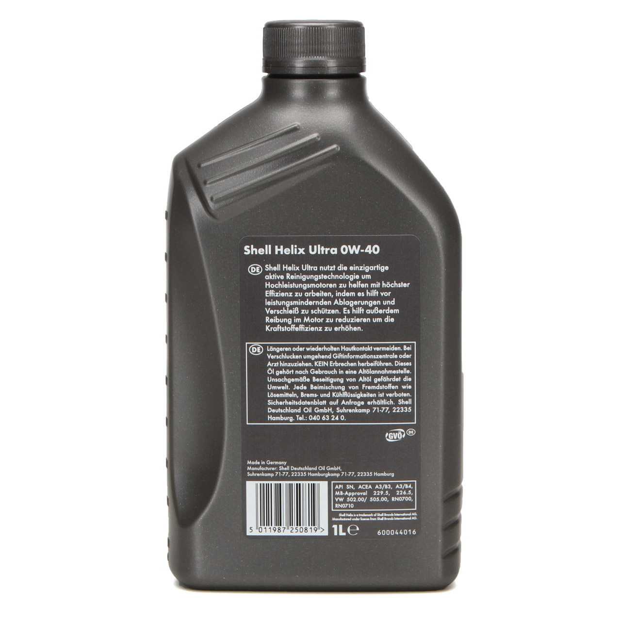 1L 1 Liter SHELL HELIX ULTRA 0W-40 Motoröl Öl MB 229.5/226.5 VW 502.00/505.00