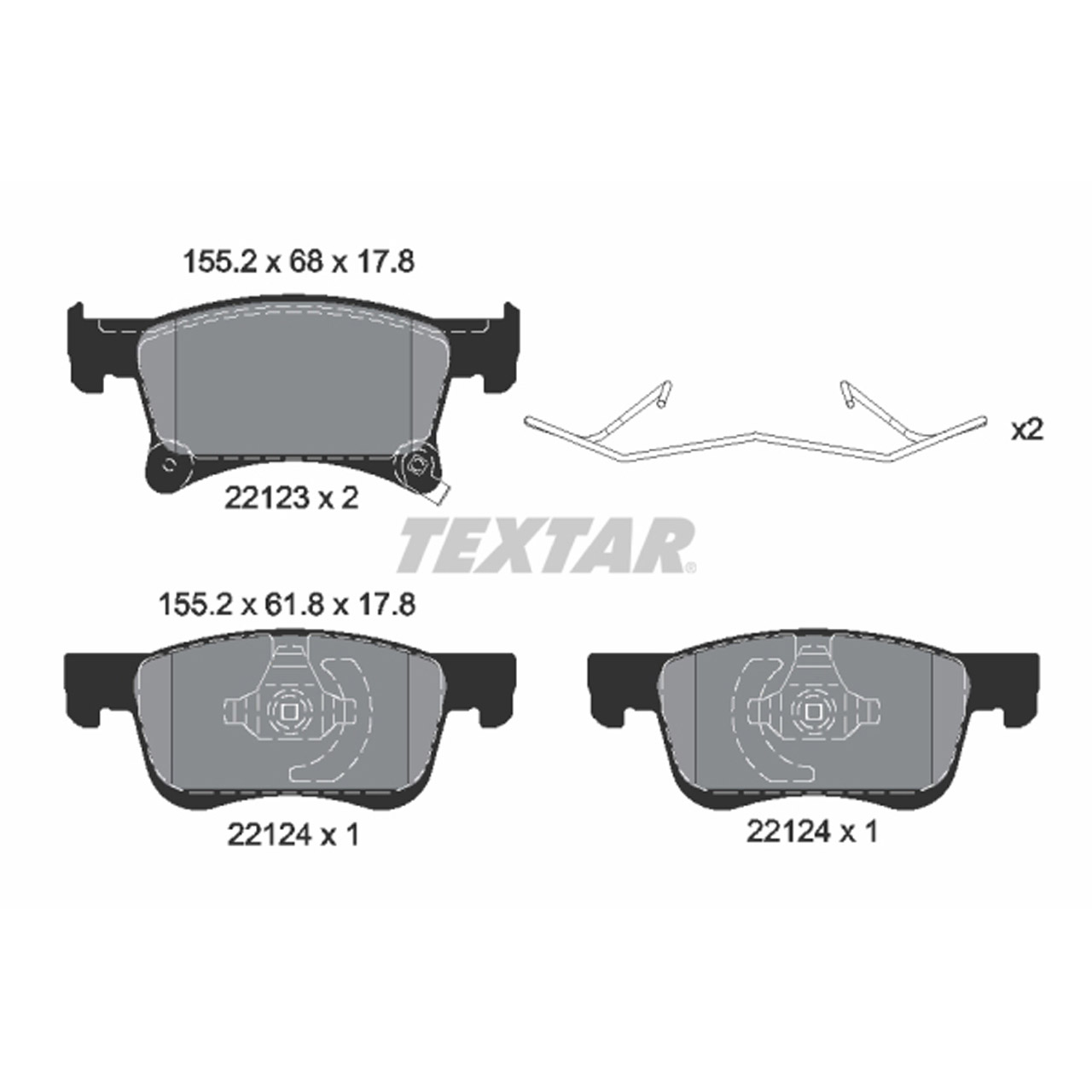 TEXTAR Bremsen Set Bremsscheiben + Bremsbeläge OPEL Adam Corsa E 15 Zoll vorne