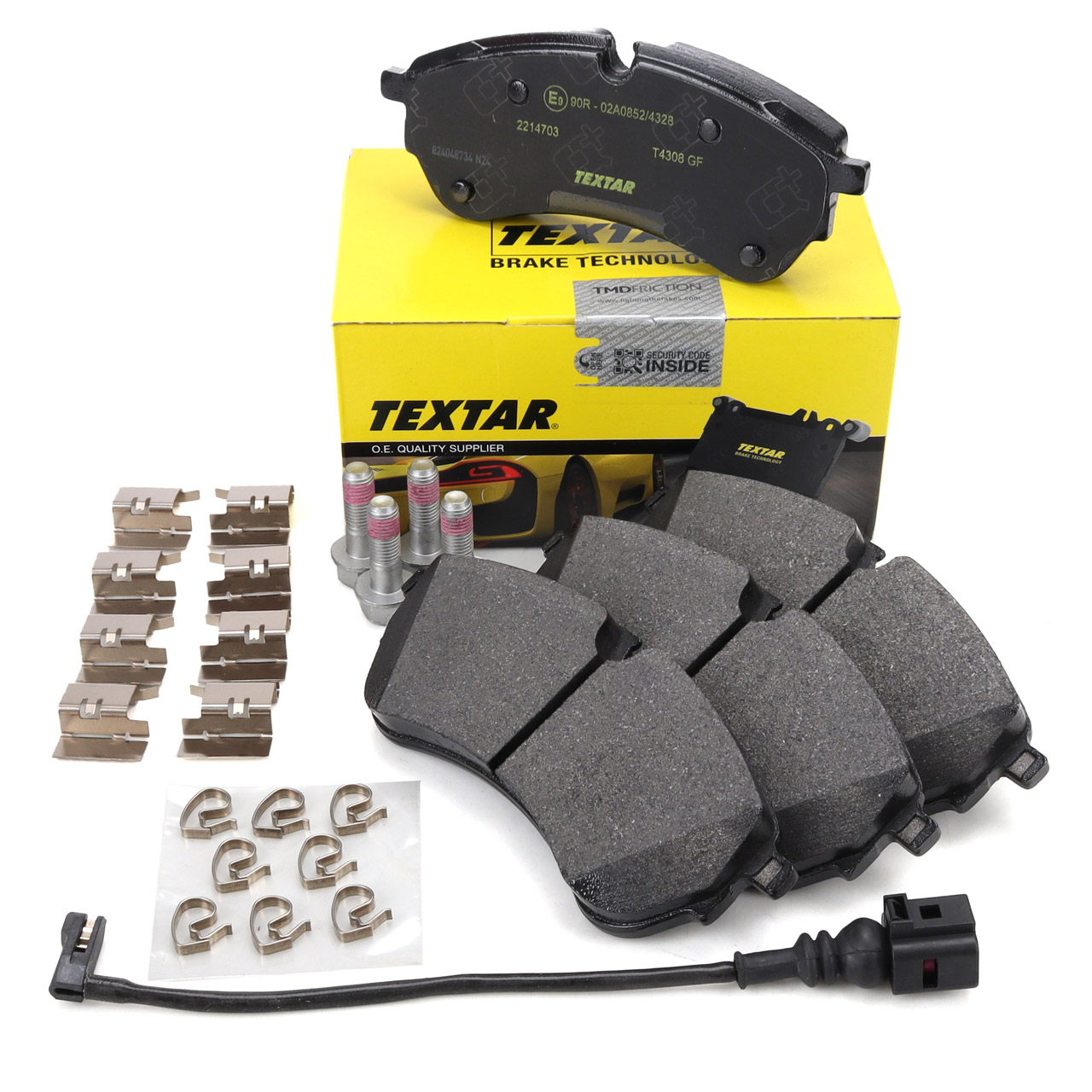 TEXTAR 2214703 Bremsbeläge + Warnkontaktsensor VW Multivan T7 PR-1LA vorne 7T0698151