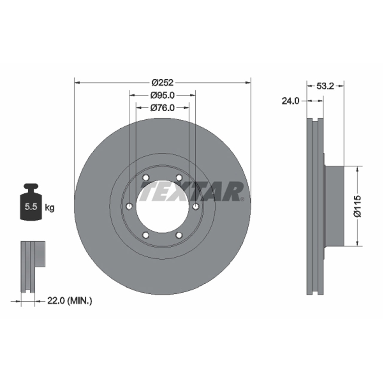 TEXTAR 92017203 Bremsscheiben Satz OPEL Arena RENAULT 20 30 Trafic vorne