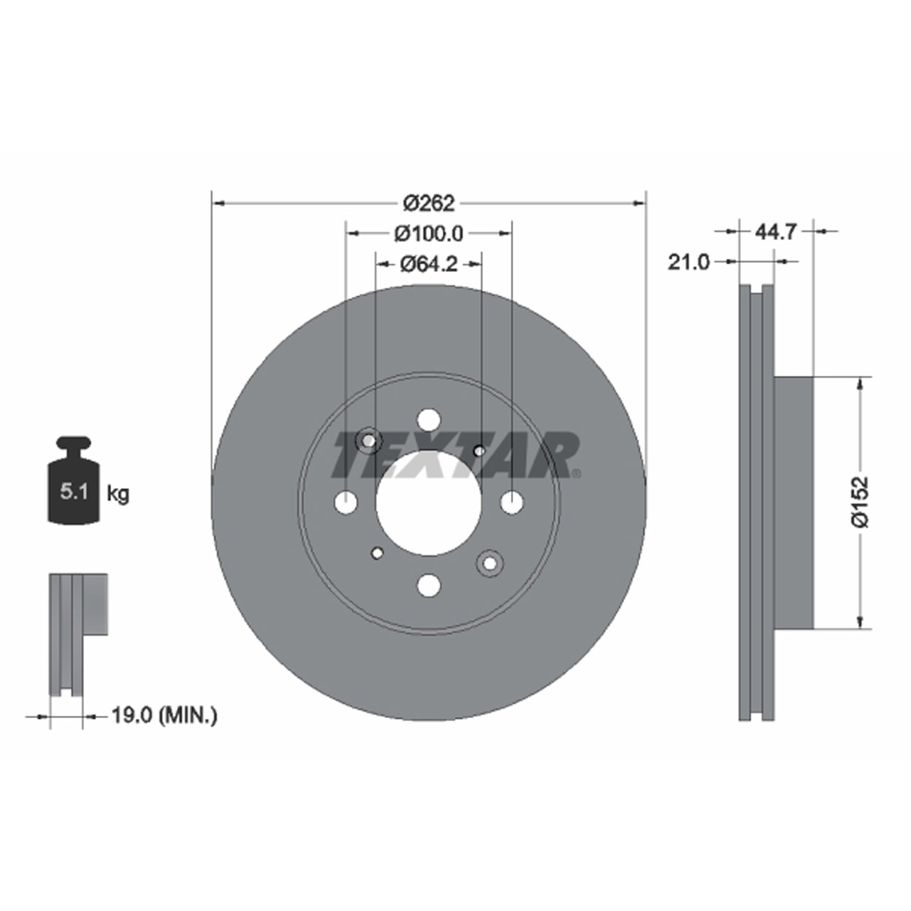 TEXTAR 92060903 Bremsscheiben Satz HONDA Civic 4 5 6 7 CRX 2 3 Insight Jazz 3 4 vorne