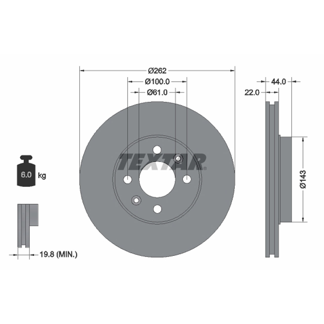 TEXTAR 92064803 Bremsscheiben Satz RENAULT Laguna 1 Megane 1 Safrane Scenic 1 vorne