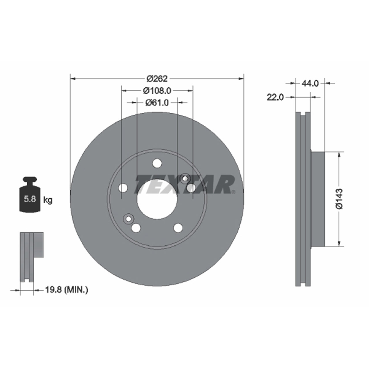 TEXTAR 92065007 Bremsscheiben Satz RENAULT Laguna 1 2.0 5-LOch Safrane 1 2 vorne