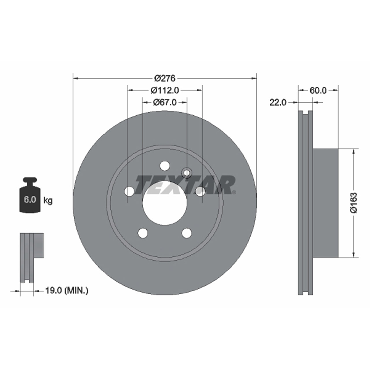 TEXTAR 92074403 Bremsscheiben Satz MERCEDES-BENZ V-Klasse Vito W638 vorne 6384210112