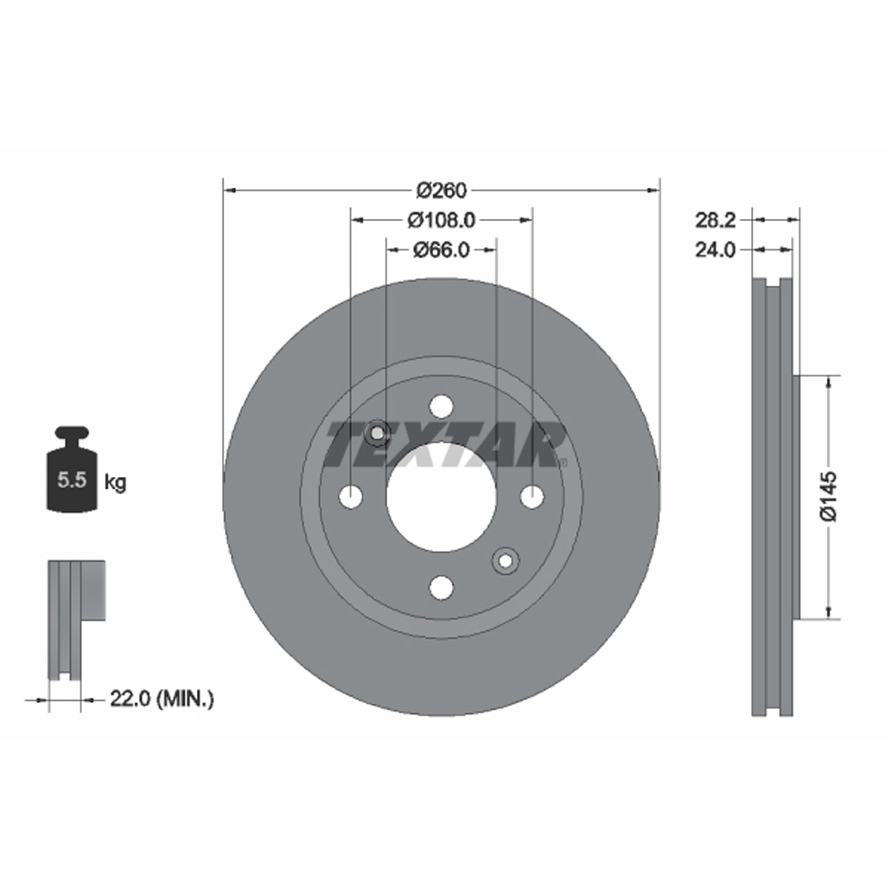 TEXTAR 92078603 Bremsscheiben Satz PEUGEOT 406 / Break 1.6 1.8 / 16V 1.9 D vorne 4246.L9