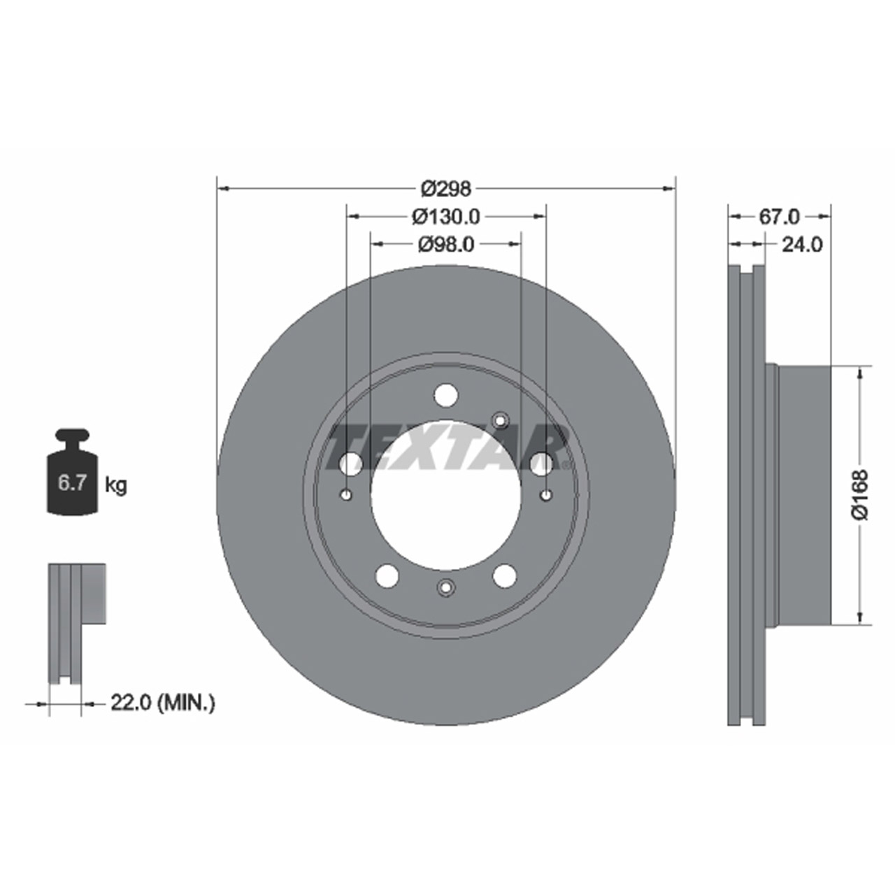 TEXTAR 92088803 Bremsscheiben Satz PORSCHE Boxster (986) 2.5 2.7 vorne 98635140105