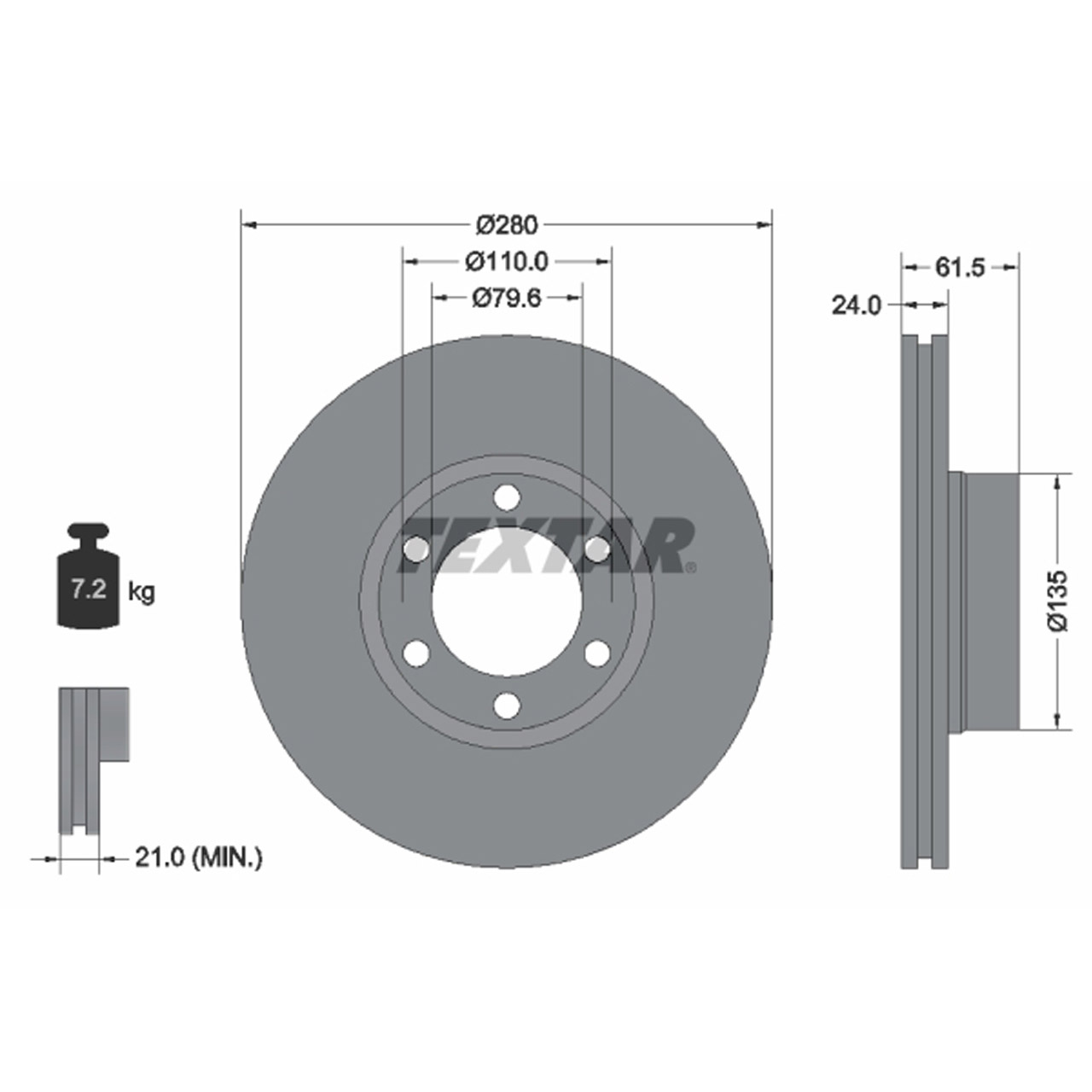 TEXTAR 92097703 Bremsscheiben Satz OPEL Movano A RENAULT Master 2 15 Zoll vorne