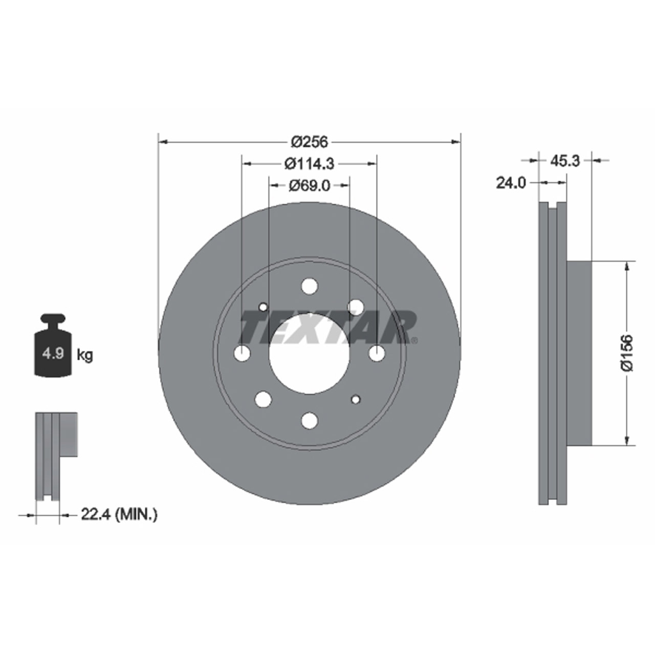 TEXTAR 92103903 Bremsscheiben Satz MITSUBISHI Carisma Galant Lander VOLVO S40 I V40 vorne