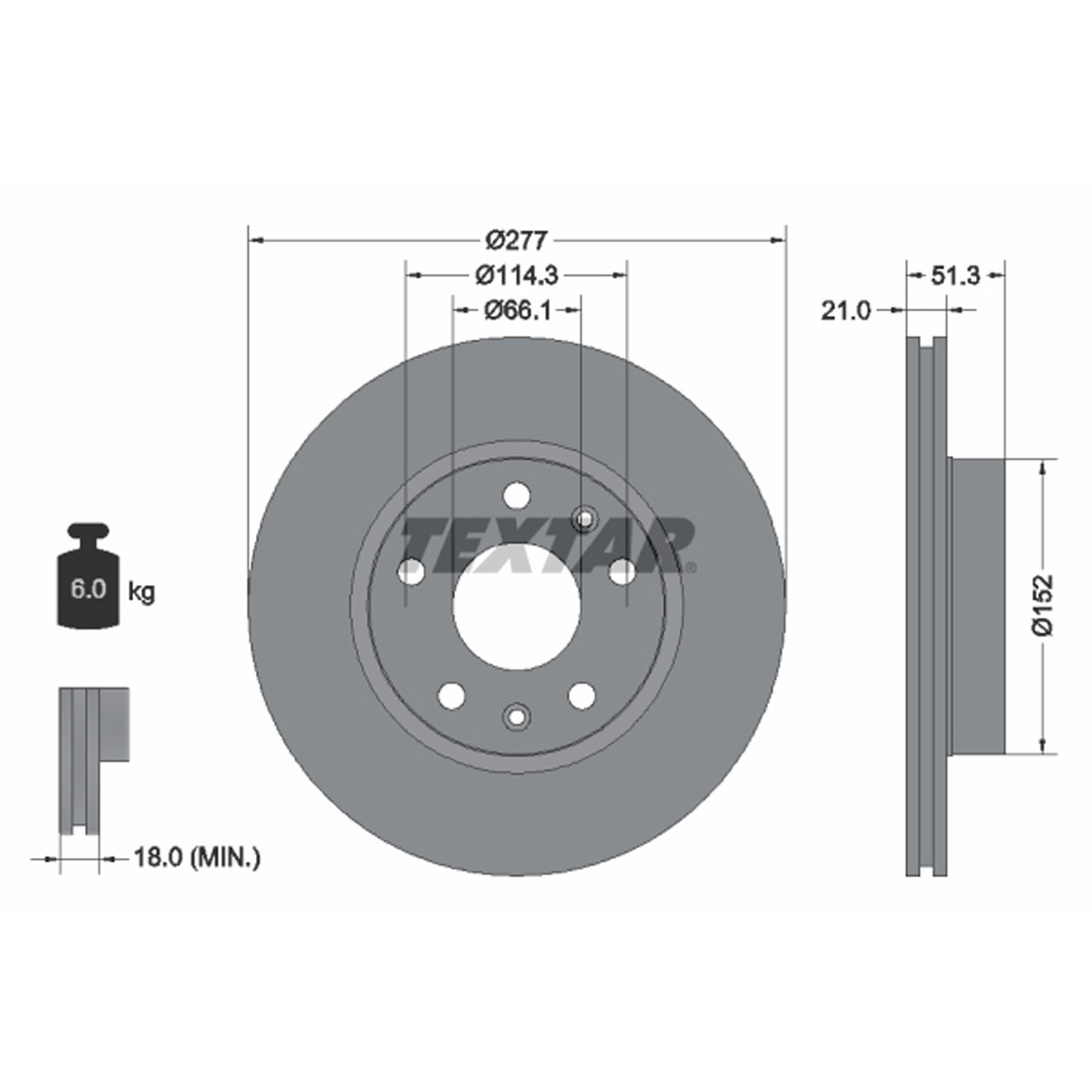 TEXTAR 92115703 Bremsscheiben Satz LAND ROVER Freelander 1 (L314) ab Fgst. 1A000001 vorne