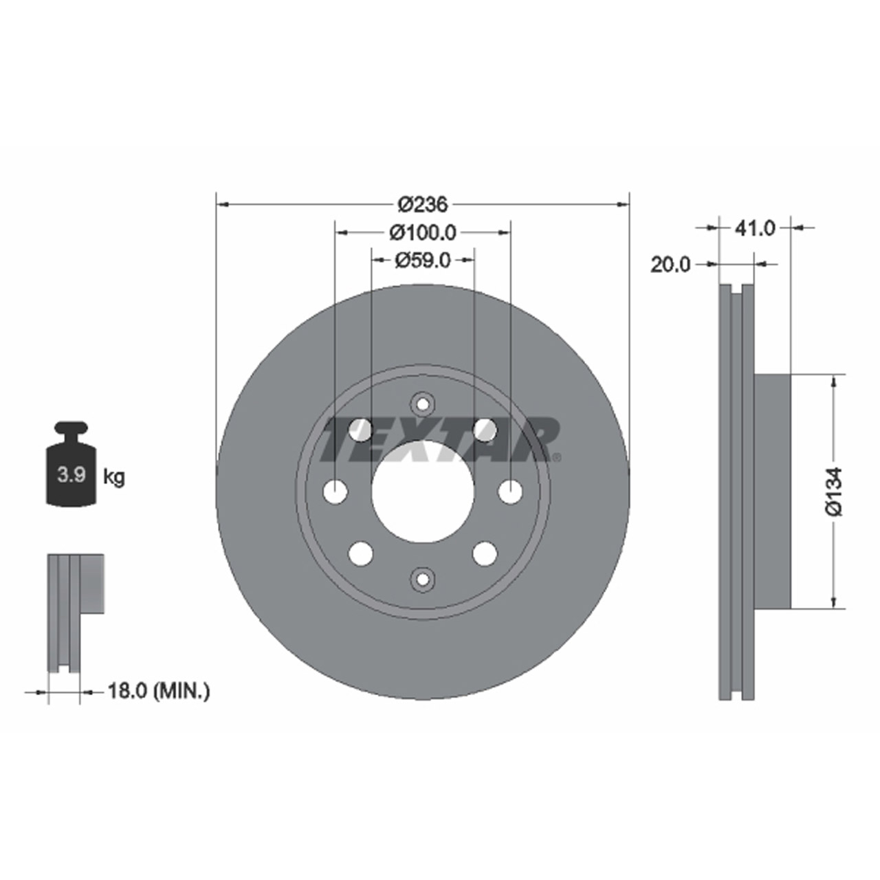 TEXTAR 92133403 Bremsscheiben Satz CHEVROLET / DAEWOO Aveo Kalos Spark vorne