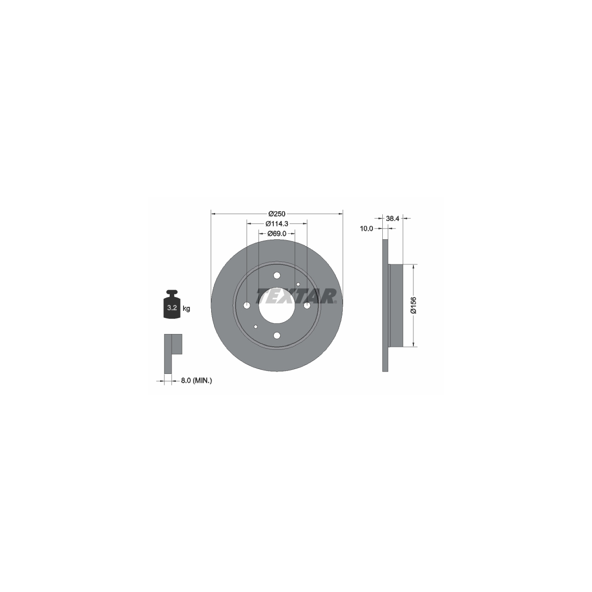 TEXTAR Bremsscheiben + Bremsbeläge MITSUBISHI Colt 6 / CZC SMART ForFour 454 hinten