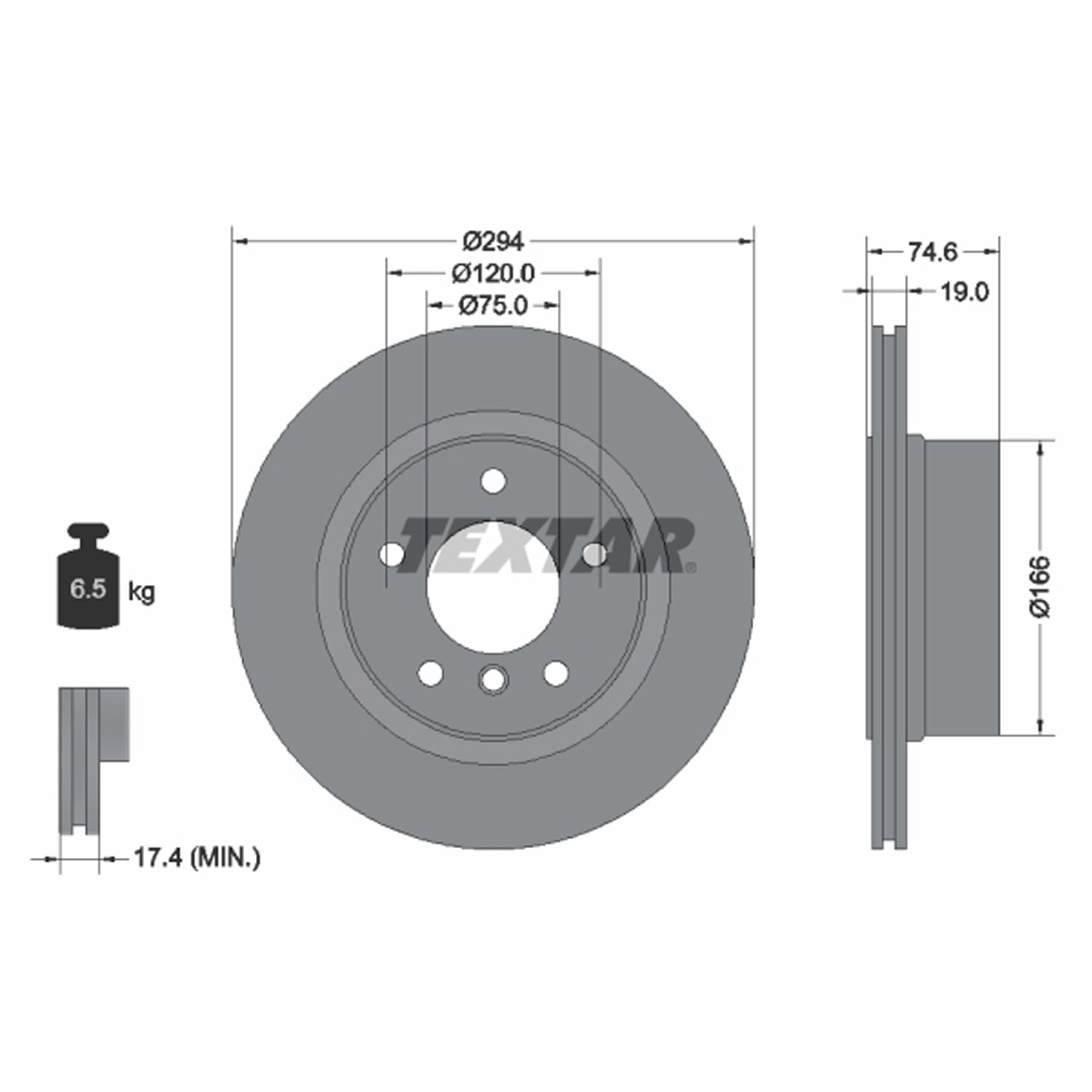 TEXTAR 92146103 Bremsscheiben Satz BMW Z4 E85 E86 2.5si 3.0i 3.0si 218/231/265 PS hinten