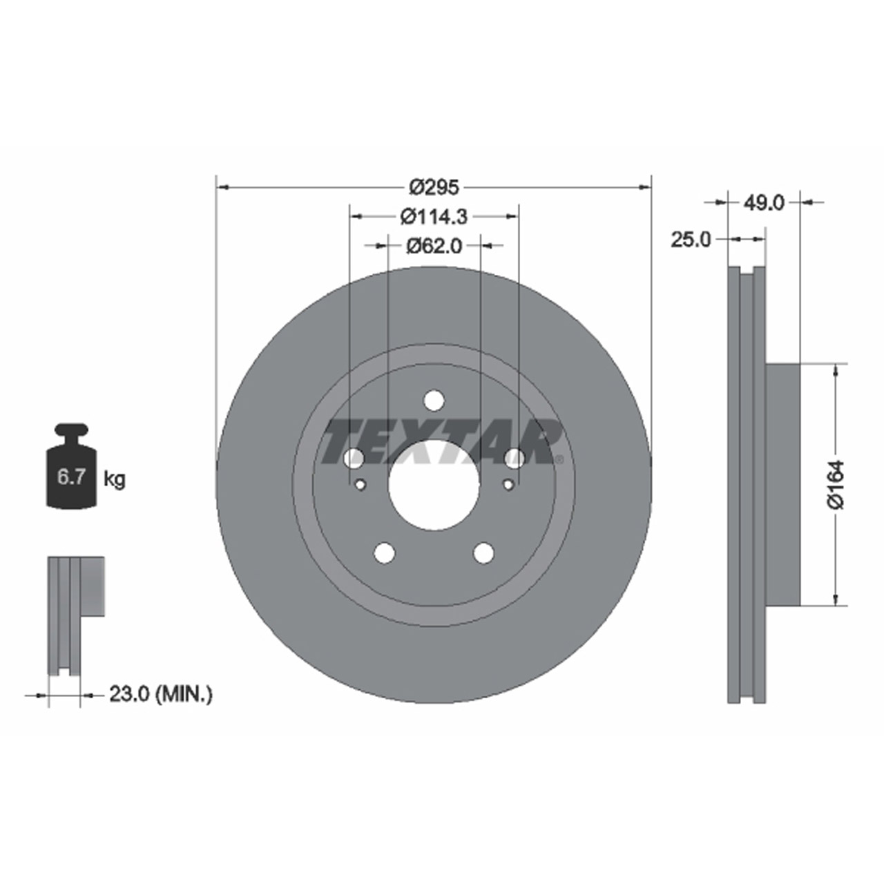 TEXTAR 92156503 Bremsscheiben Satz SUZUKI Grand Vitara 2 (JT, TE, TD) vorne