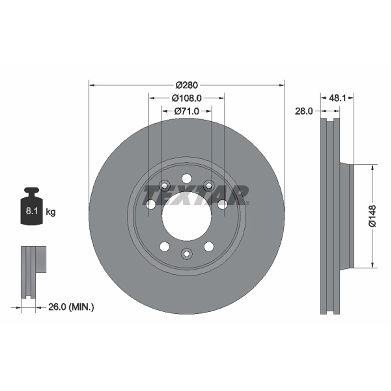 TEXTAR 92156903 Bremsscheiben Satz PSA Jumpy 2 Expert FIAT Scudo TOYOTA Proace vorne