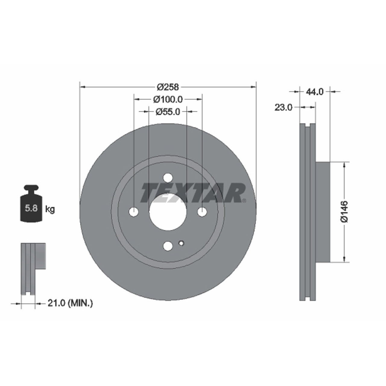 TEXTAR 92166803 Bremsscheiben Satz FORD Fiesta 6 MK6 1.4 1.6 Ti MAZDA 2 (DE_, DH_) vorne