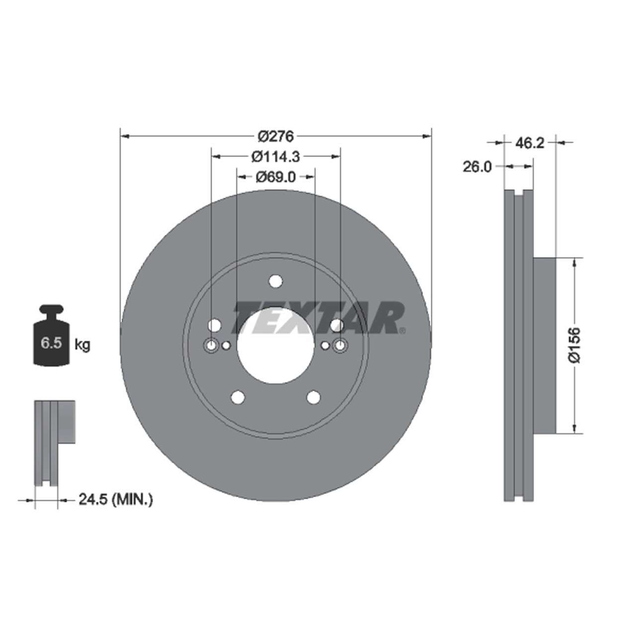 TEXTAR 92173203 Bremsscheiben Satz HYUNDAI XG (XG) 250 30 350 163/188/197 PS vorne