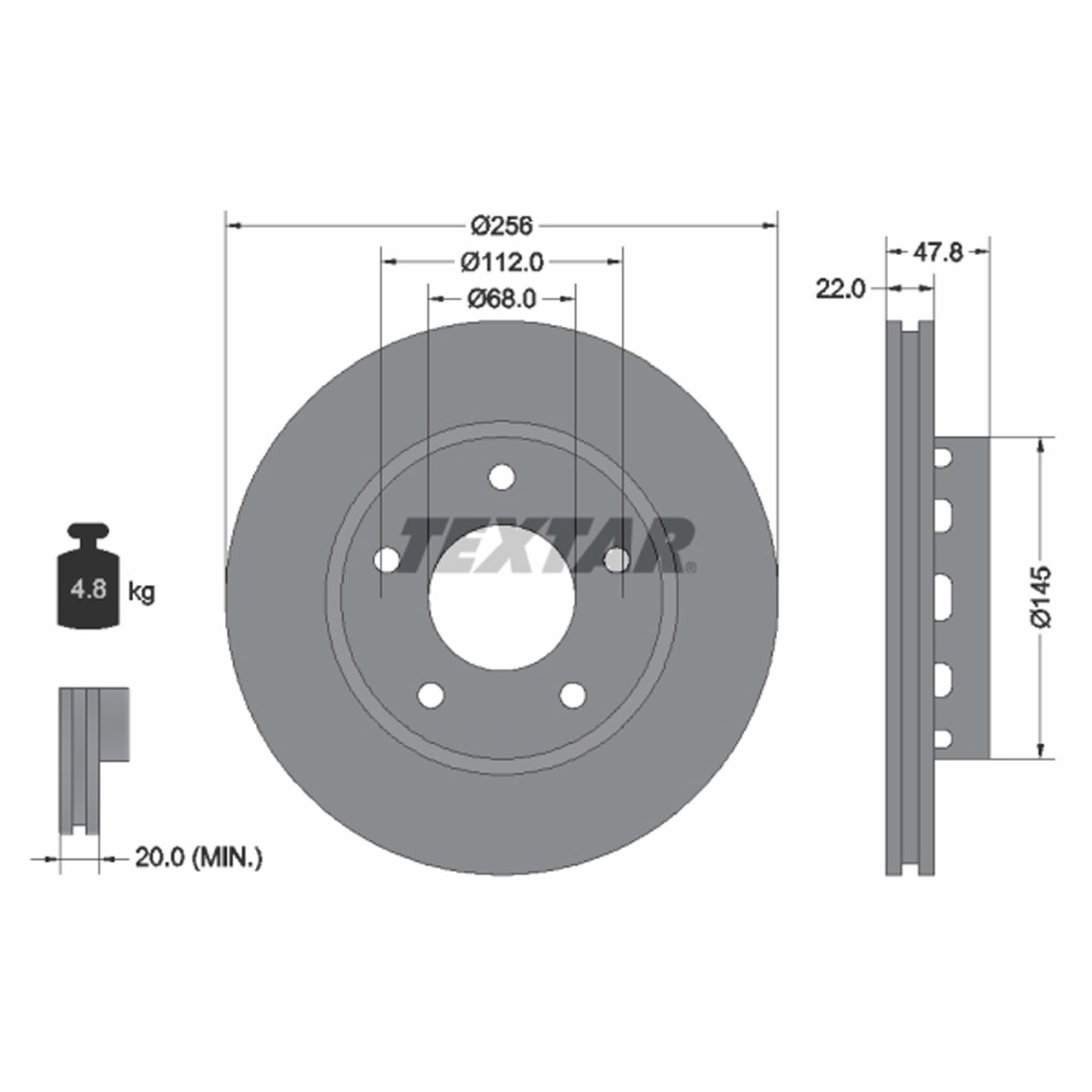 TEXTAR 92174205 Bremsscheiben Satz VW Passat B5.5 AUDI A4 S4 B5 PR-1KE hinten