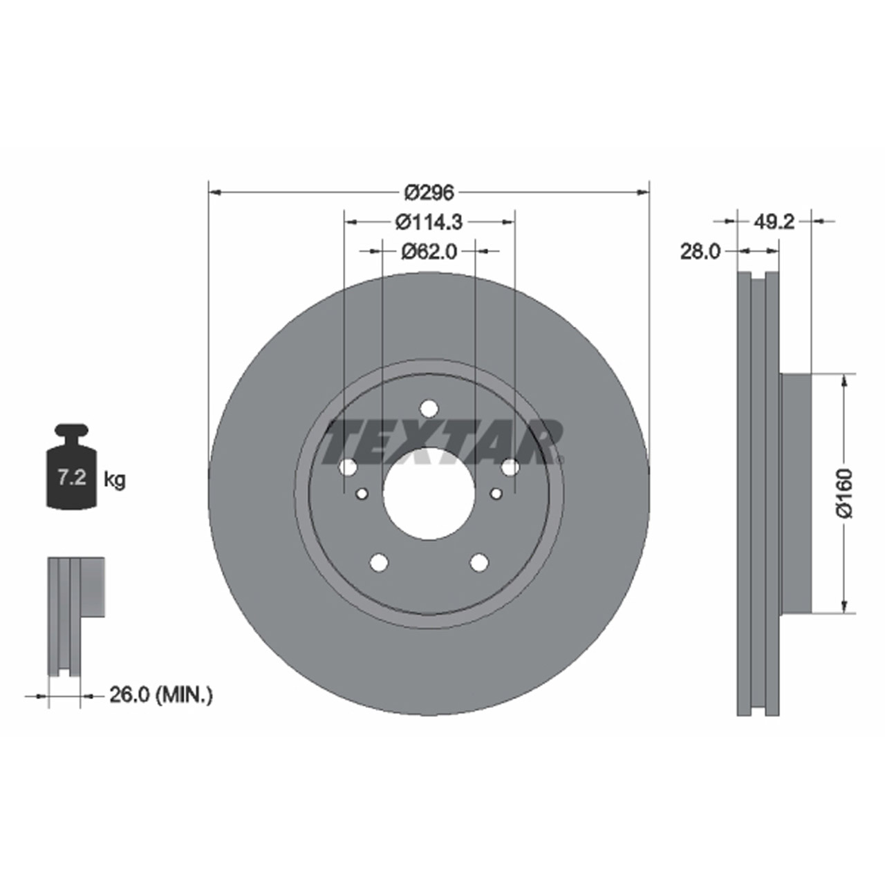 TEXTAR 92174303 Bremsscheiben Satz LEXUS IS II (_E2_) III (_E3_) 250 300h 200d 220d vorne