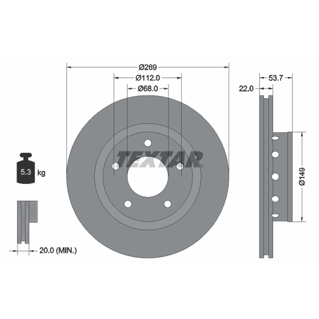 TEXTAR 92176803 Bremsscheiben Satz VW Passat B5.5 4motion 1KW AUDI A6 S6 C5 quattro hinten