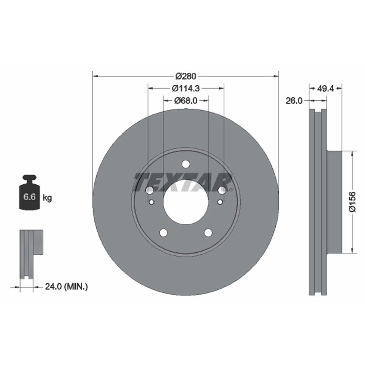 TEXTAR 92179003 Bremsscheiben Satz NISSAN Maxima / QX 4 (A32) 5 (A33) 3.0 V6 24V vorne