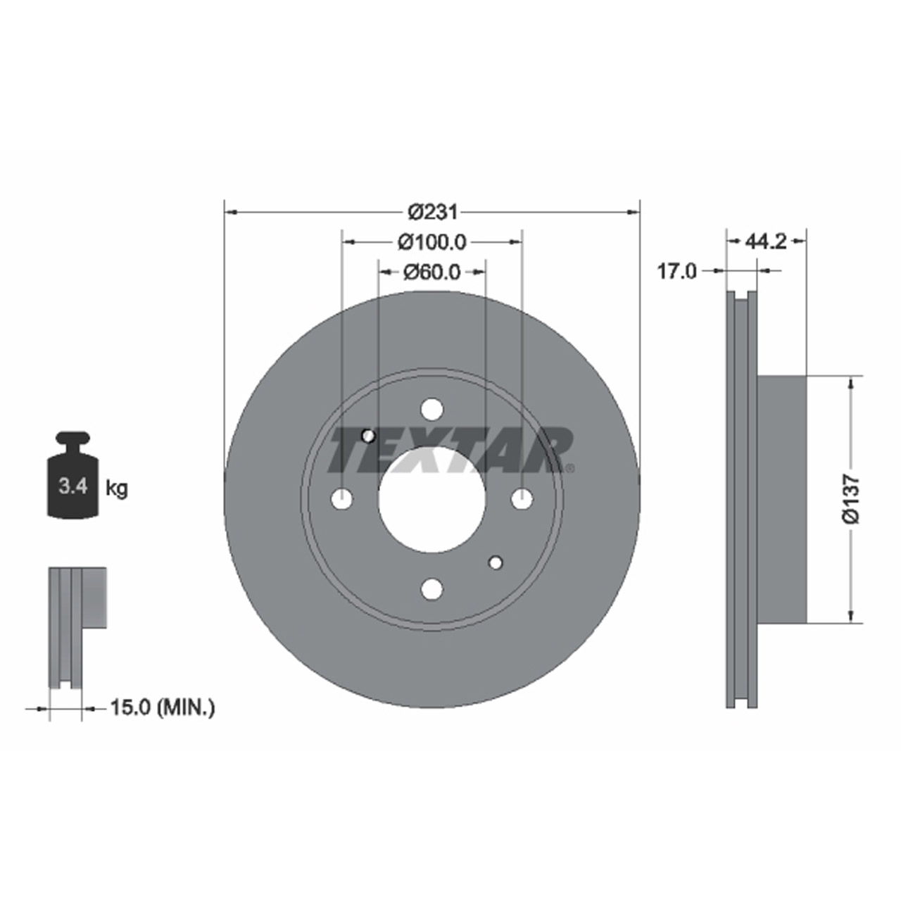 TEXTAR 92179103 Bremsscheiben Satz SUZUKI Carry Kasten (FD) 1.3 16V 79 PS vorne