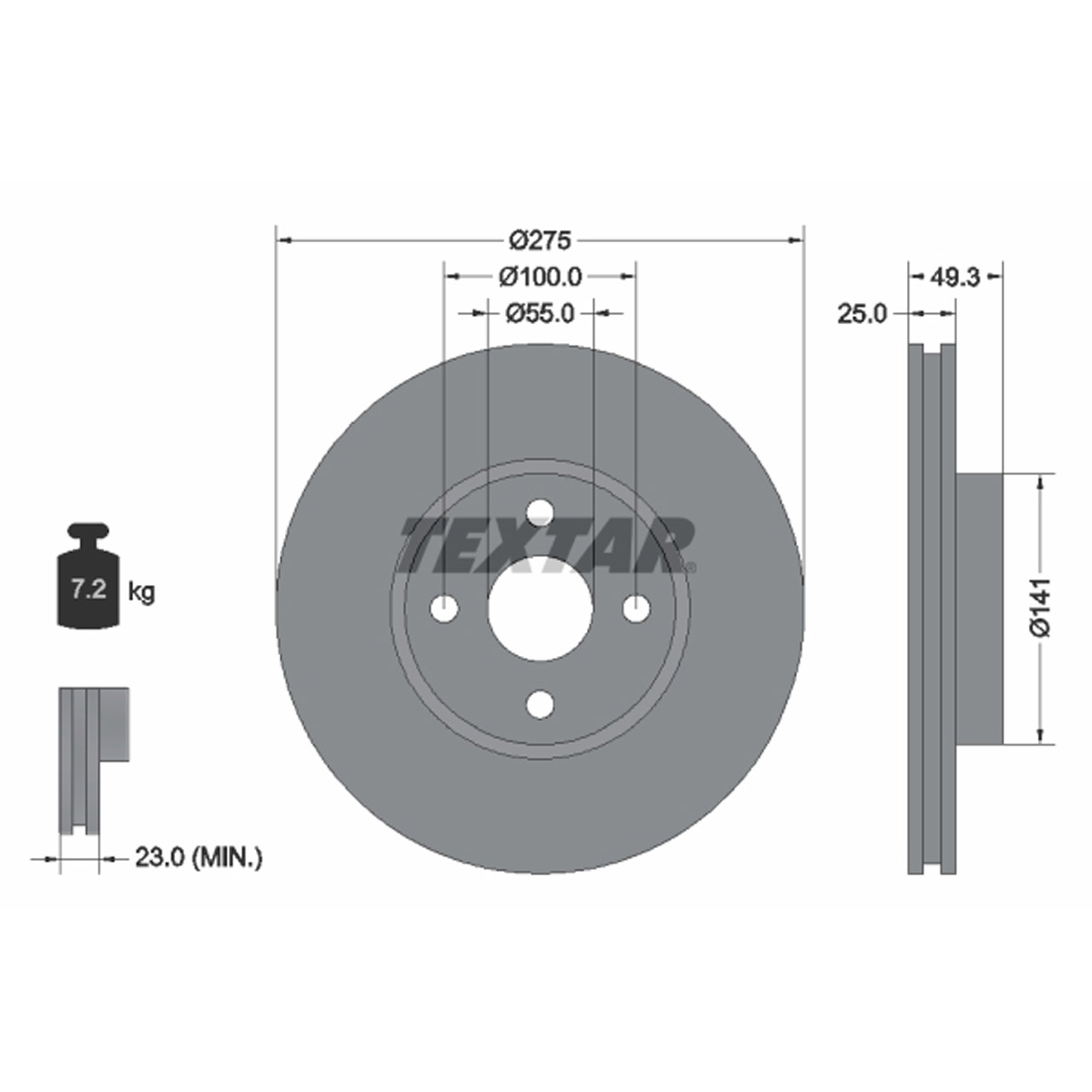 TEXTAR 92180303 Bremsscheiben Satz TOYOTA Corolla Verso (_E12_) Fgst. JT/4T vorne