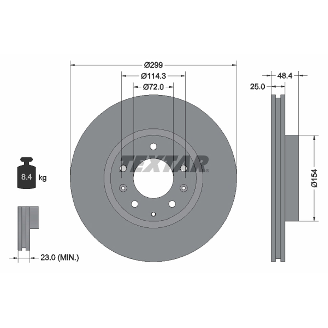 TEXTAR 92180703 Bremsscheiben Satz MAZDA 6 (GH) 08.2007-07.2013 vorne