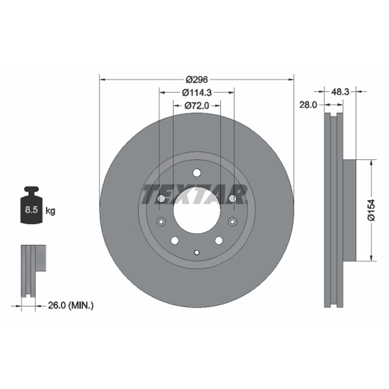 TEXTAR 92180803 Bremsscheiben Satz MAZDA CX-7 2.3 MZR DISI Turbo AWD mit Automatik vorne