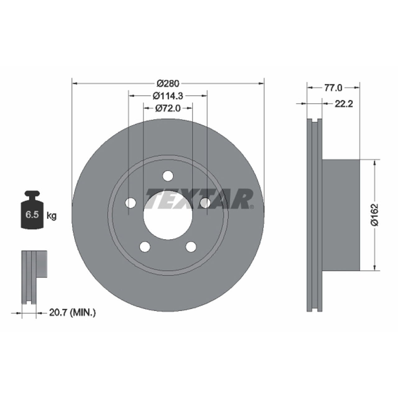 TEXTAR 92184303 Bremsscheiben Satz JEEP Cherokee (XJ) 4.0i 2.1/2.5 TD bis 12.1989 vorne