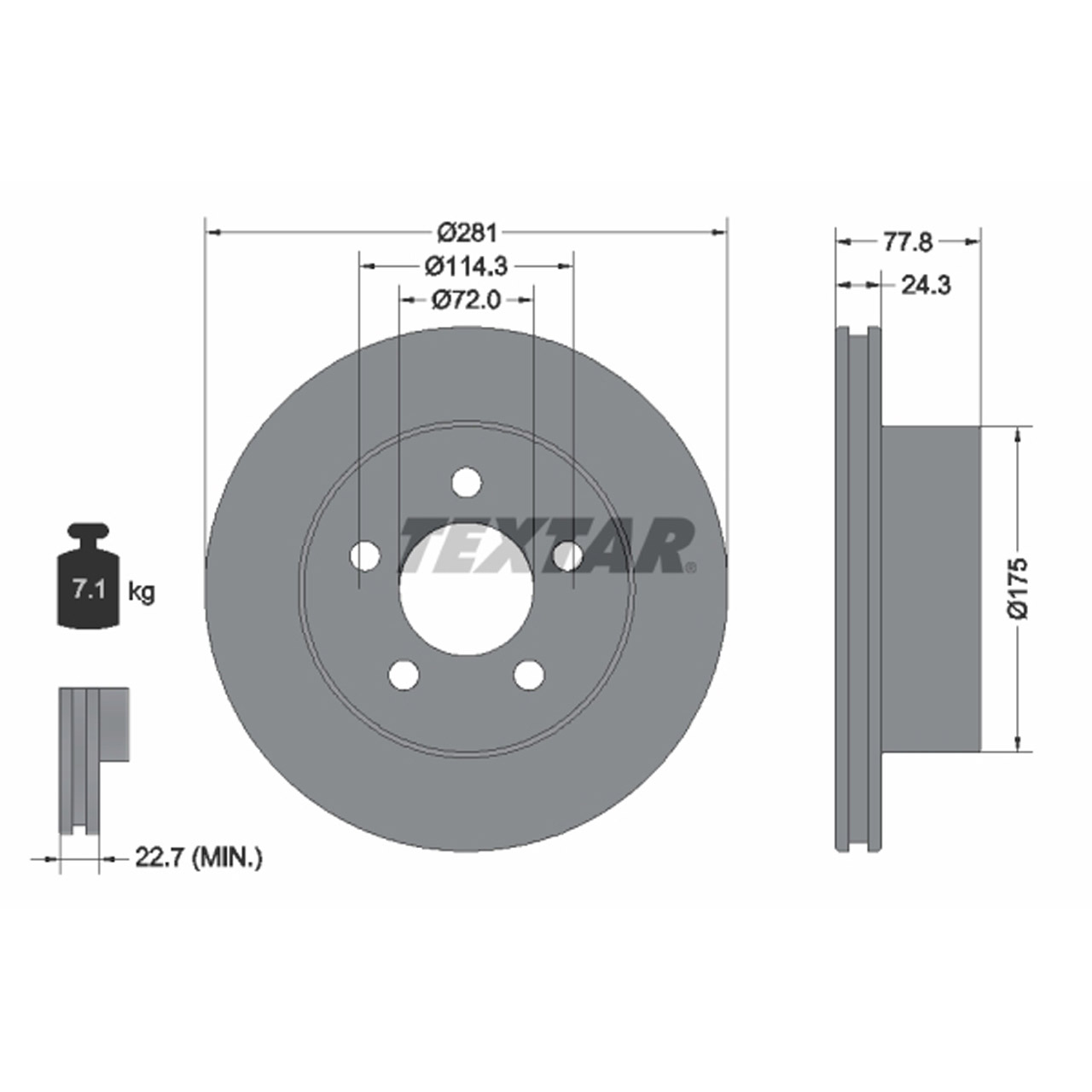 TEXTAR 92186803 Bremsscheiben Satz JEEP Cherokee (XJ) ab 10.1998 Wrangler 2 (TJ) vorne