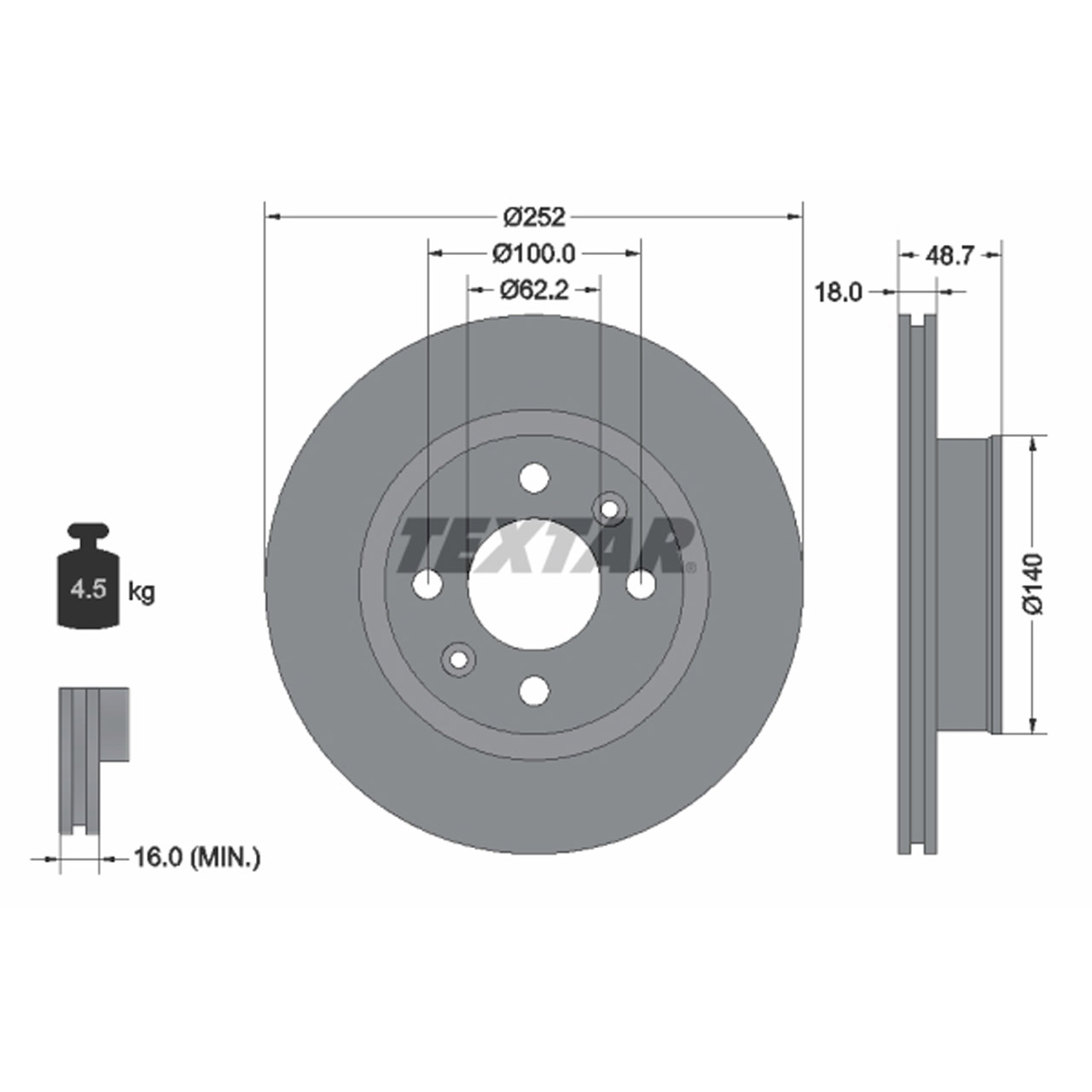 TEXTAR 92196503 Bremsscheiben Satz HYUNDAI i10 I II III KIA Picanto 1 2 14 Zoll vorne