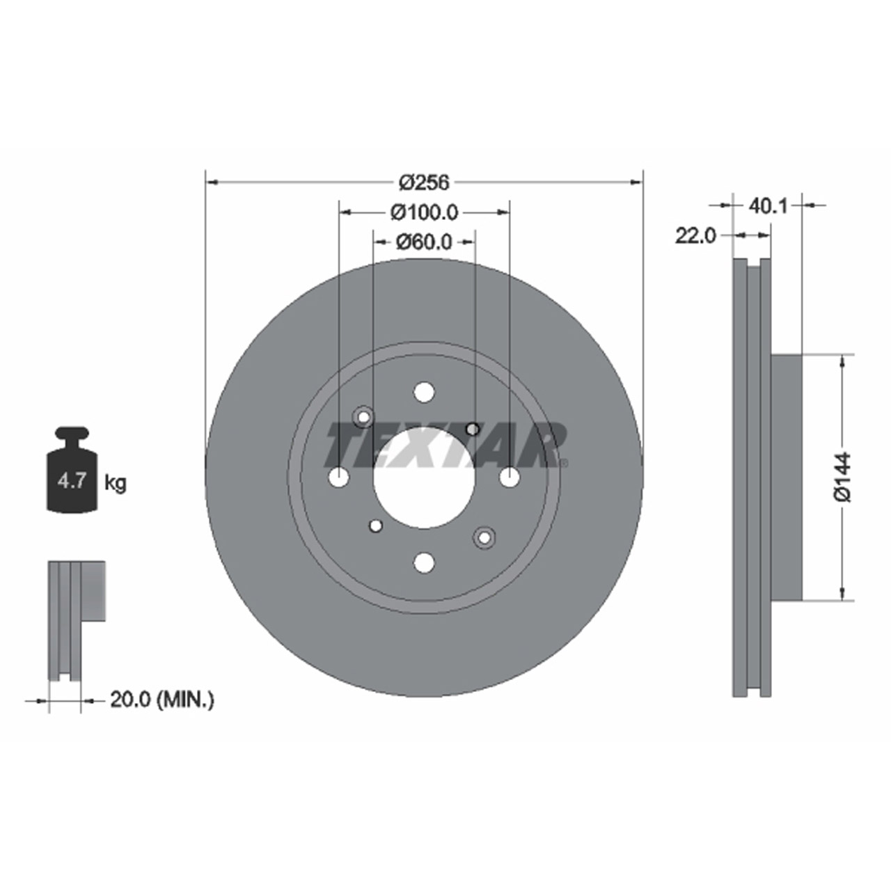 TEXTAR 92232803 Bremsscheiben Satz SUZUKI Swift 4 (FZ, NZ) ohne Tempomat vorne