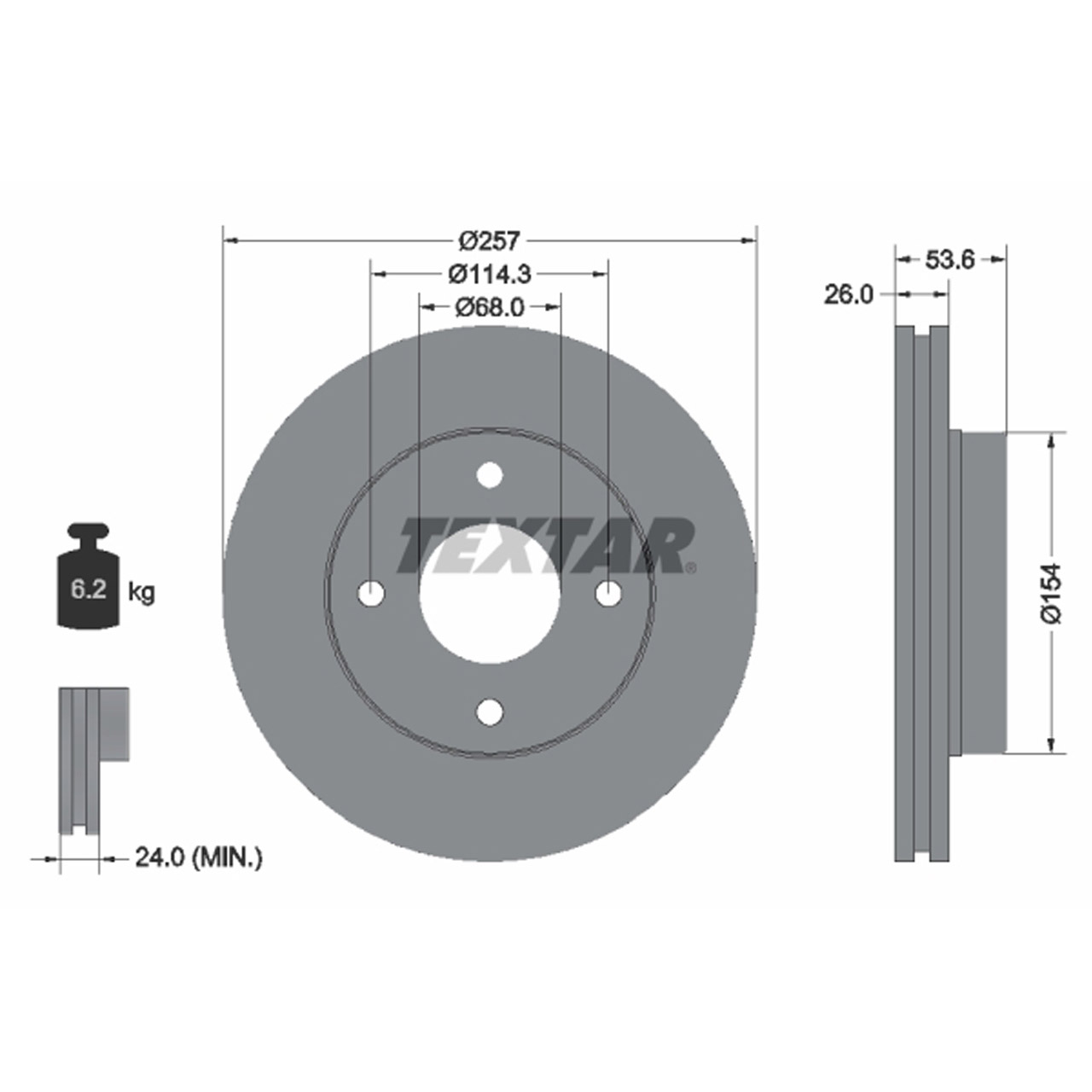 TEXTAR 92253103 Bremsscheiben Satz NISSAN Evalia Bus NV200 Kasten vorne