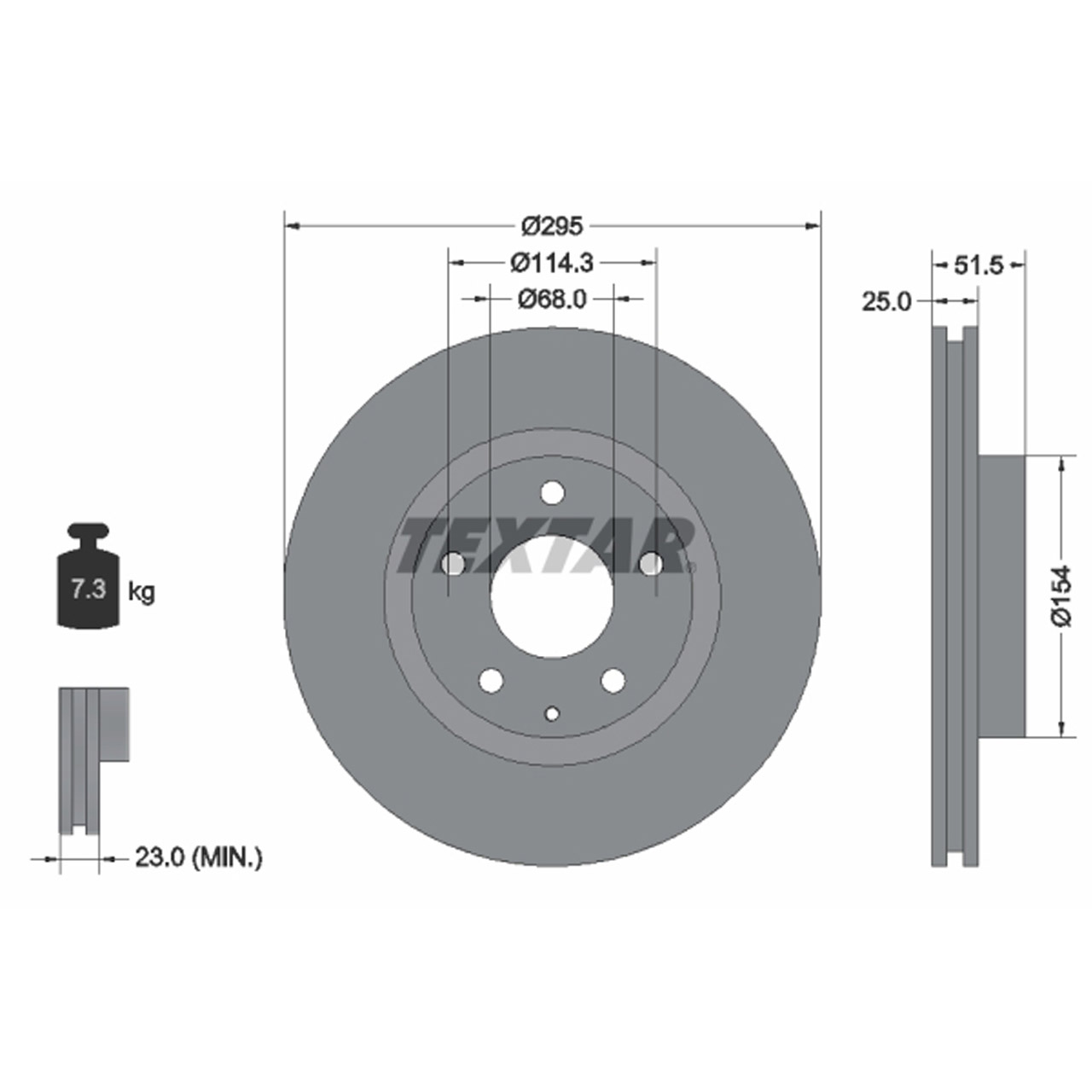 TEXTAR 92267603 Bremsscheiben Satz MAZDA 3 (BM, BN) 2.0 1.5/2.2 D CX-3 (DK) vorne