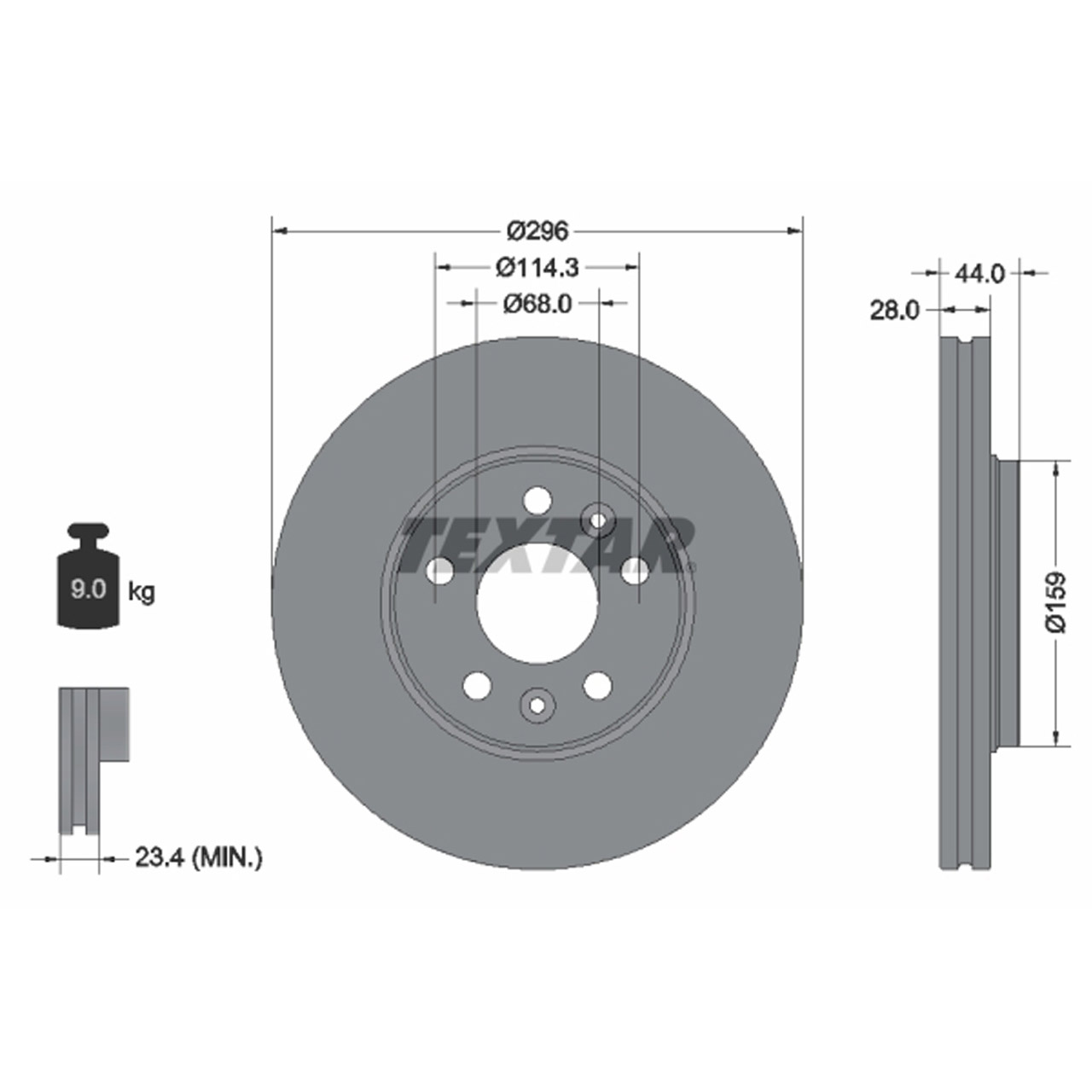 TEXTAR 92268803 Bremsscheiben Satz FIAT Talento NISSAN OPEL Vivaro B RENAULT Trafic vorne