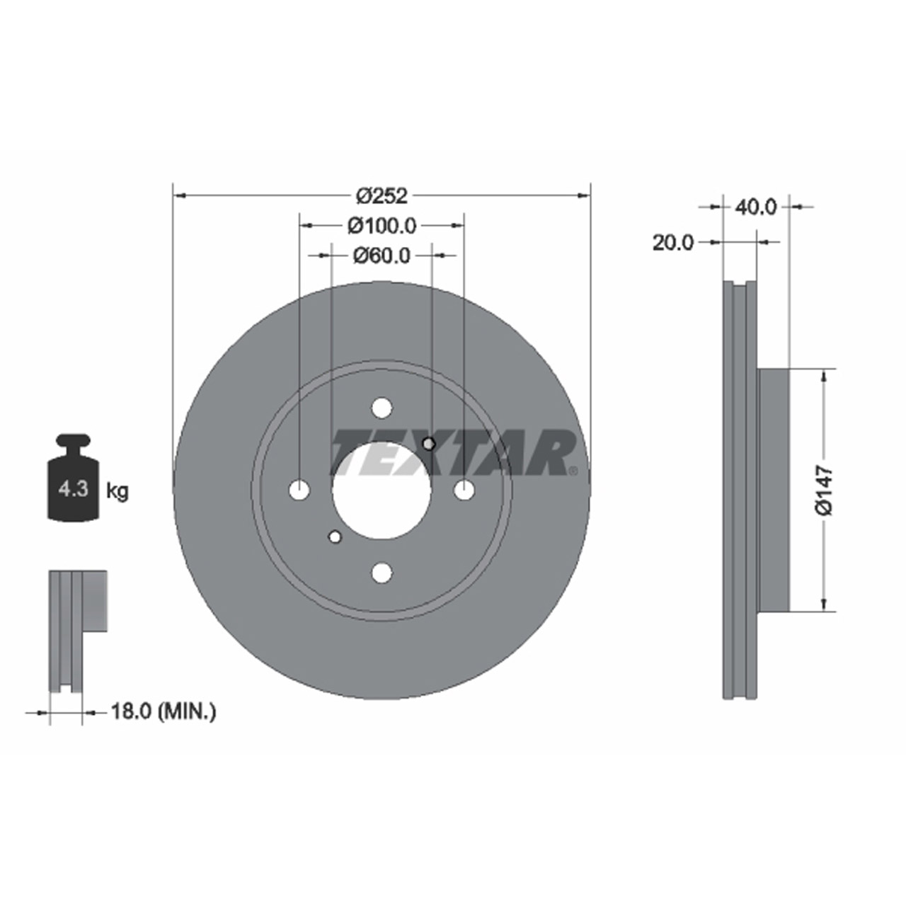 TEXTAR 92292903 Bremsscheiben Satz SUZUKI Swift 3 (MZ, EZ) vorne