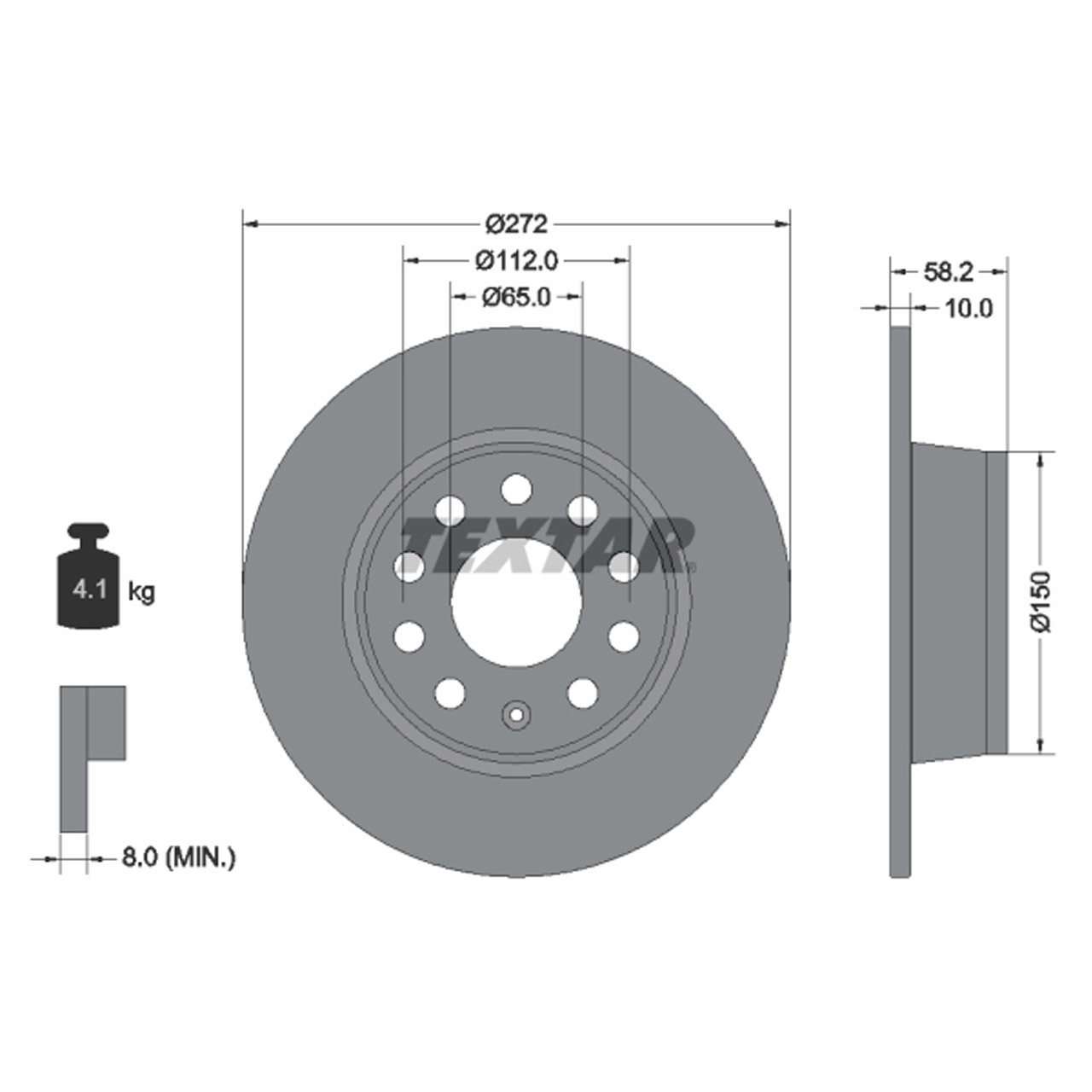 TEXTAR 92300003 Bremsscheiben Satz VW T-Roc AUDI Q2 SEAT Ateca SKODA Karoq Octavia hinten