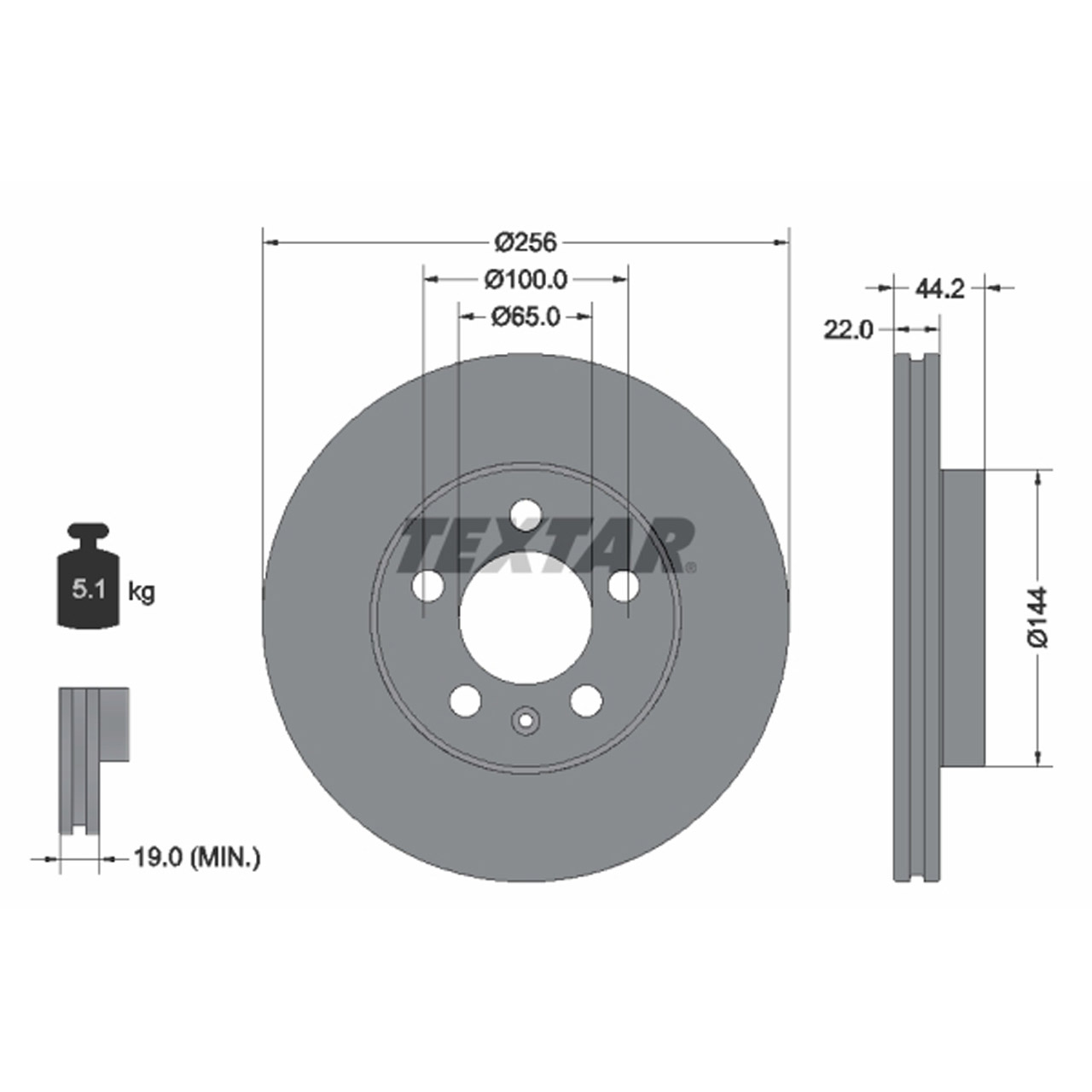 TEXTAR 92303803 Bremsscheiben Satz VW Polo 6 A1 GB Arona Ibiza 5 Kamiq Scala 1ZG/1ZJ vorne