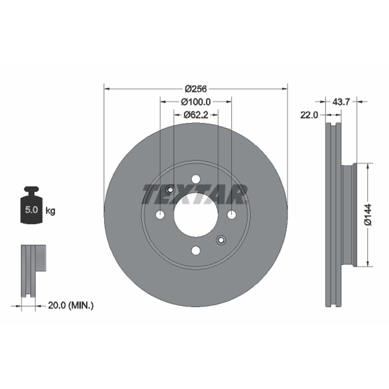 TEXTAR 92304603 Bremsscheiben Satz HYUNDAI i20 II II KIA Rio 4 14 Zoll vorne 51712C8000