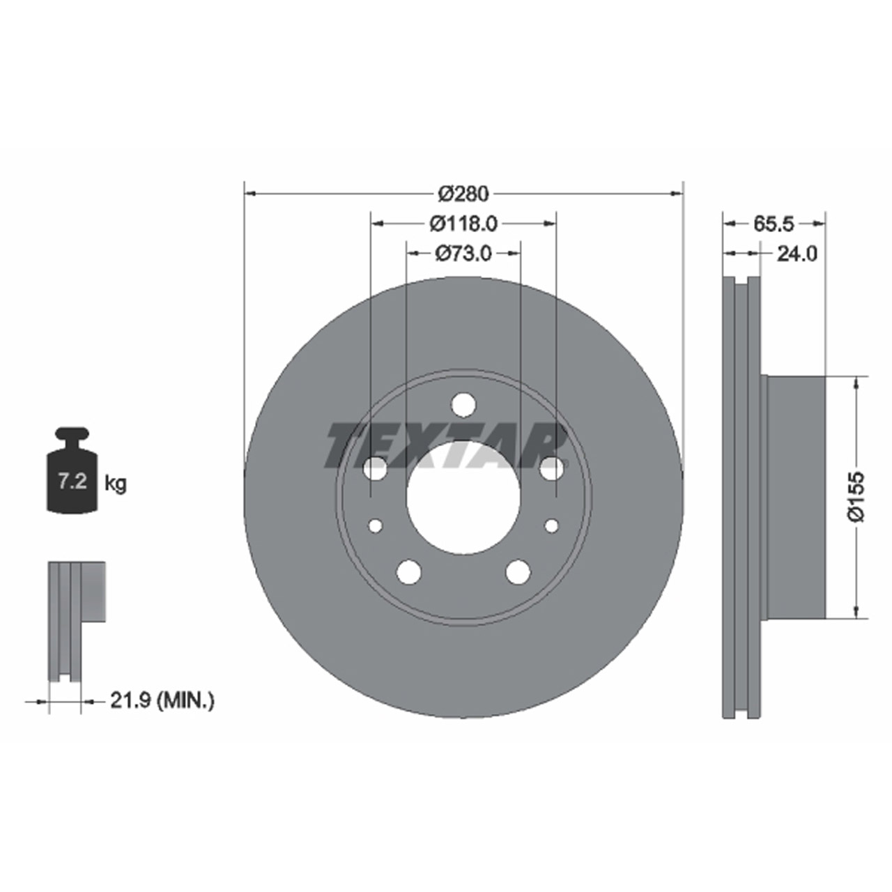 TEXTAR 92305203 Bremsscheiben Satz FIAT Ducato (250_) 30Q/33Q vorne