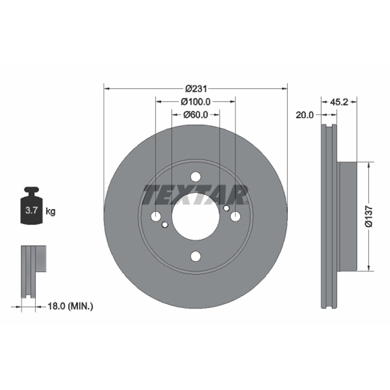 TEXTAR Bremsen Set Bremsscheiben + Bremsbeläge SUZUKI Ignis 3 (MF, FF) vorne