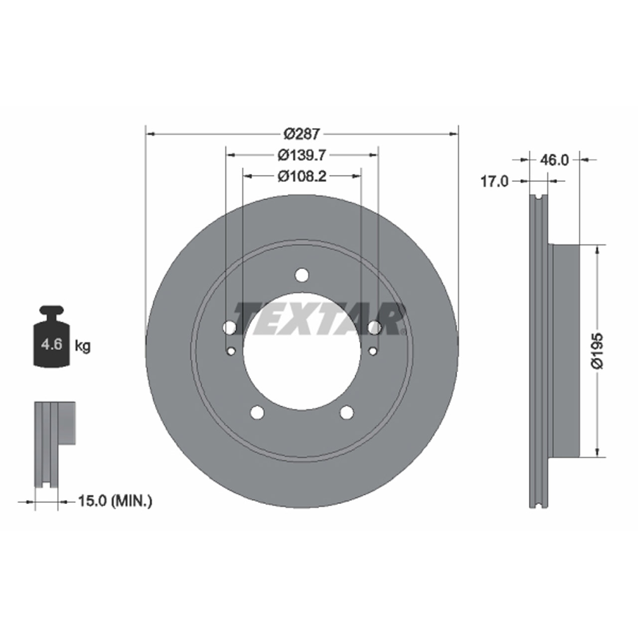 TEXTAR 92314103 Bremsscheiben Satz SUZUKI Jimny (SN) ab Fgst. JSAFJB53V00201862 vorne