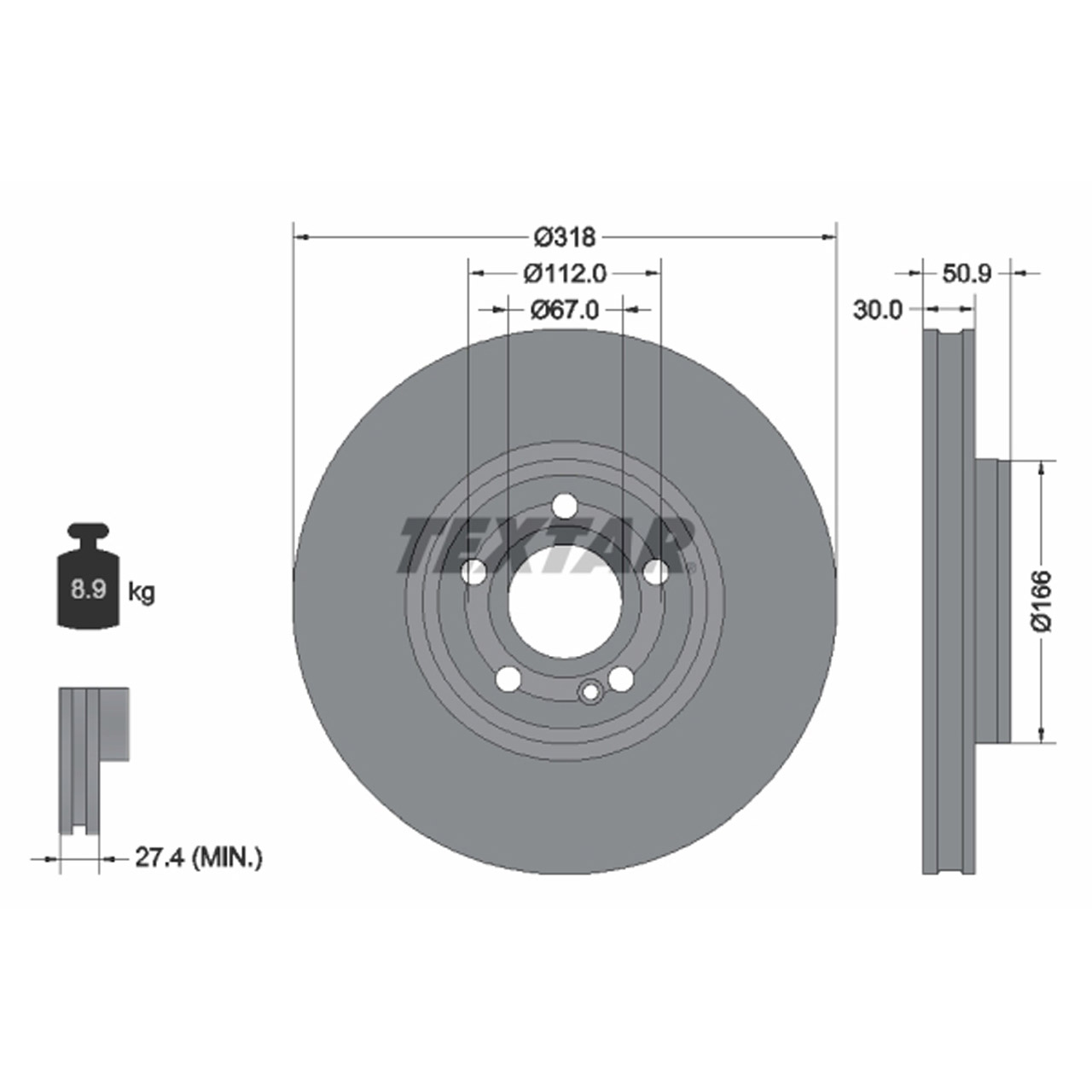 TEXTAR Bremsscheiben + Beläge + Sensor MERCEDES W/W177 W247 X/C118 ohne Sportpaket vorne